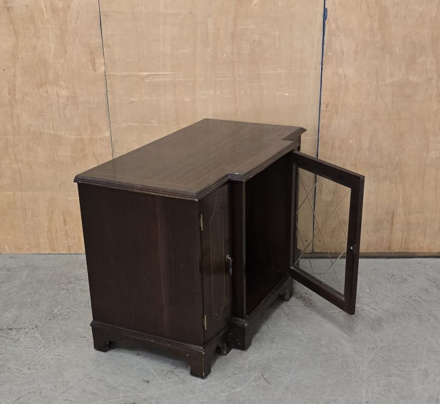 Vintage Mahogany Cabinet with 3 Doors and Open Top - 140925-04