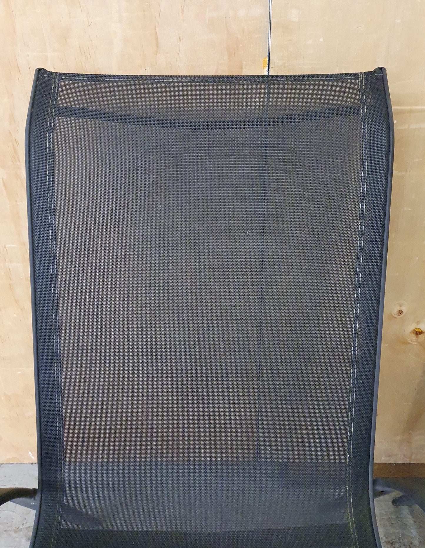 2 Matching Dark Grey Mesh Stackable Garden Chairs with Metal Frame - EL104446 / EL104447