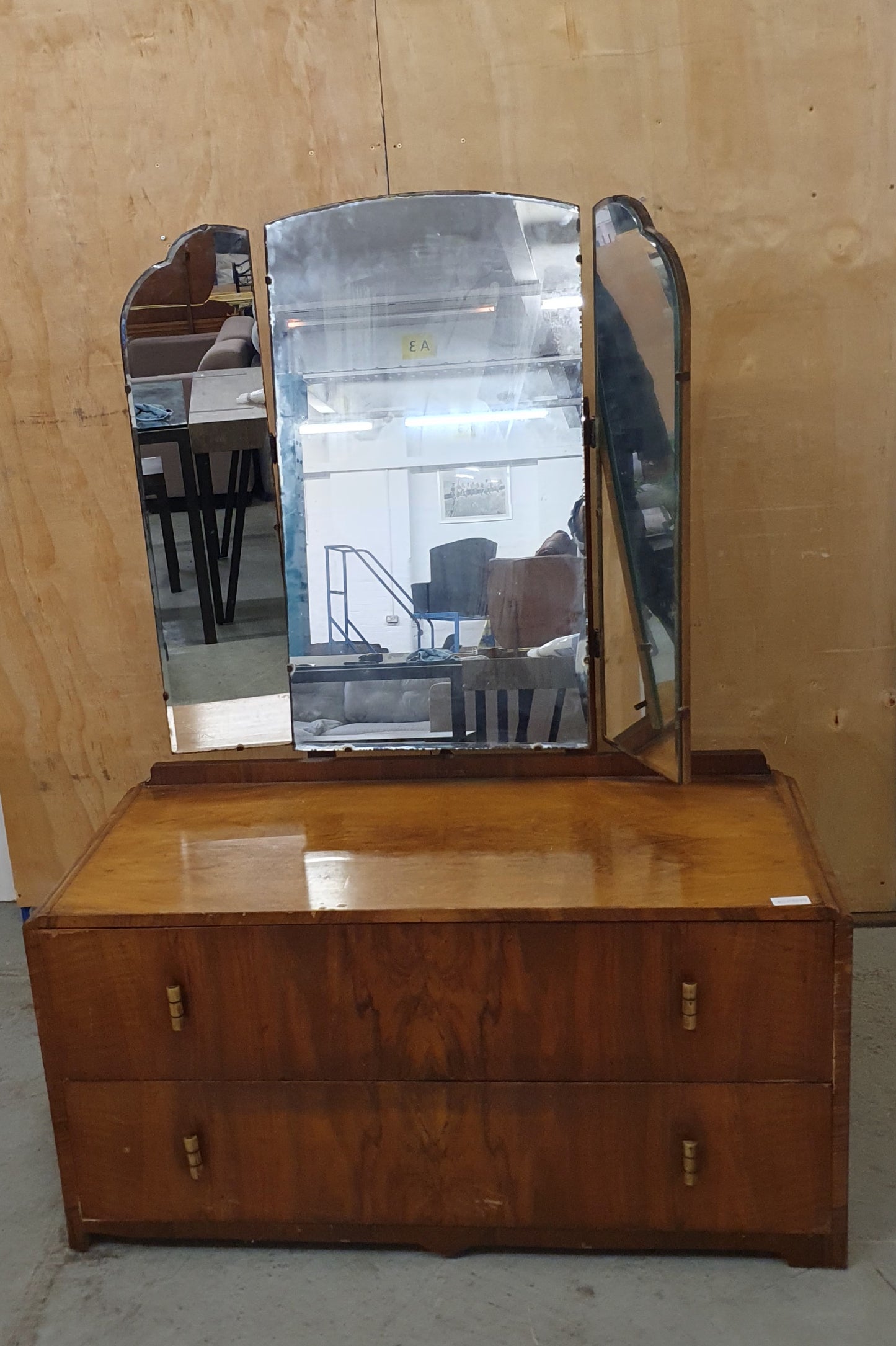 Vintage 2 Drawer Dressing Table with Mirror - EL103879