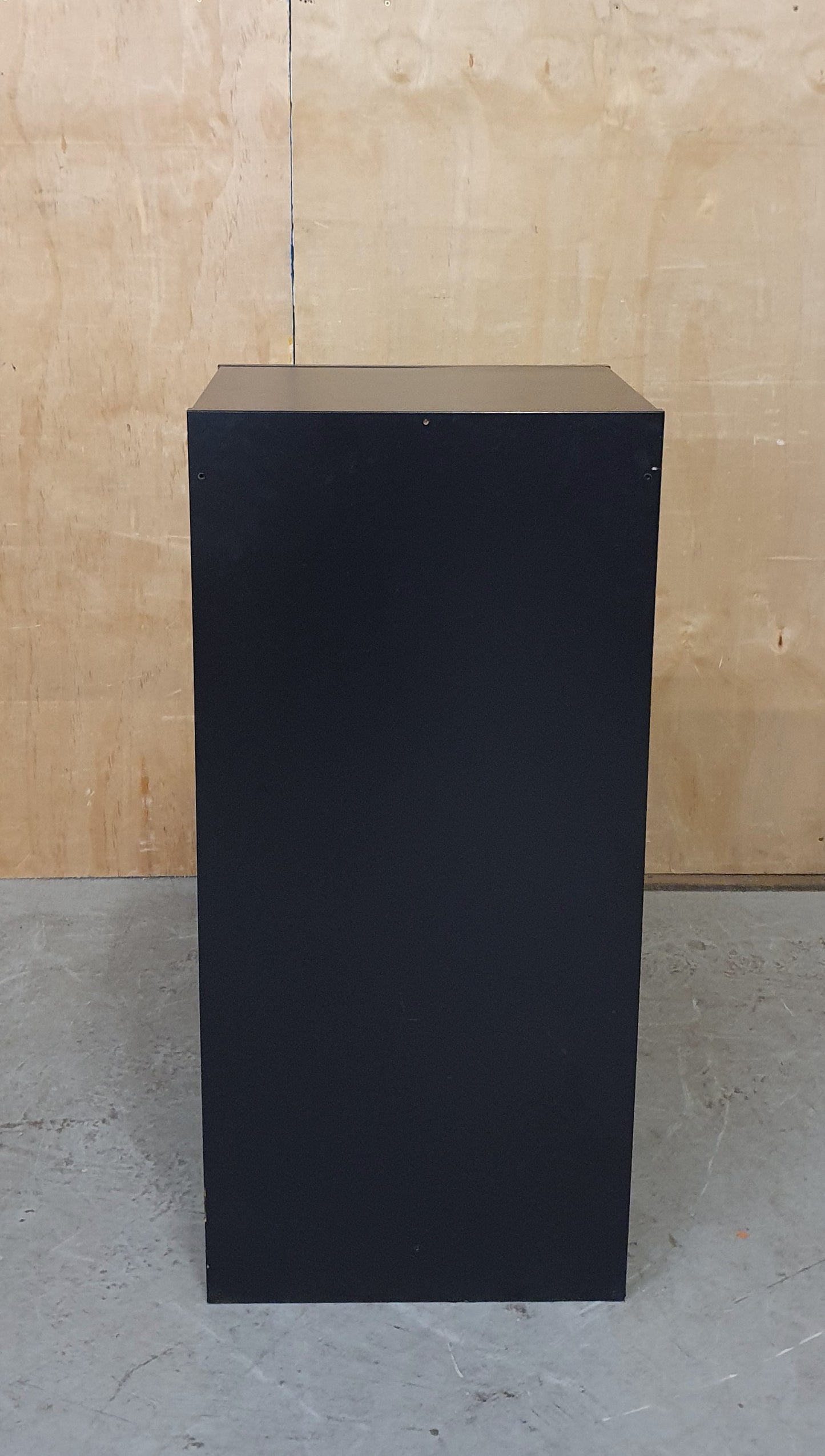 Black Wood Framed Storage Unit with 6 Black Plastic Storage Bins - EL104656
