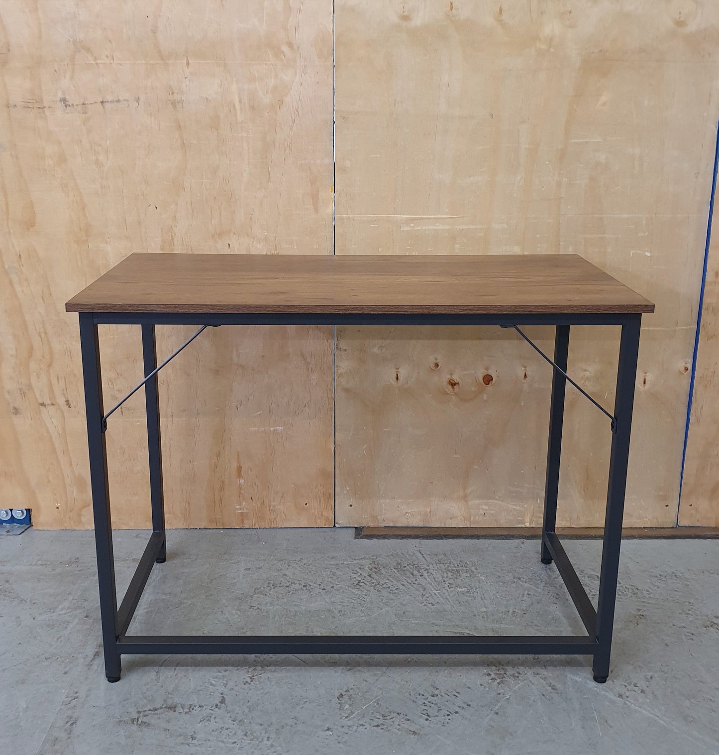 Modern Wooden Desk with Black Metal Open Frame - 104025
