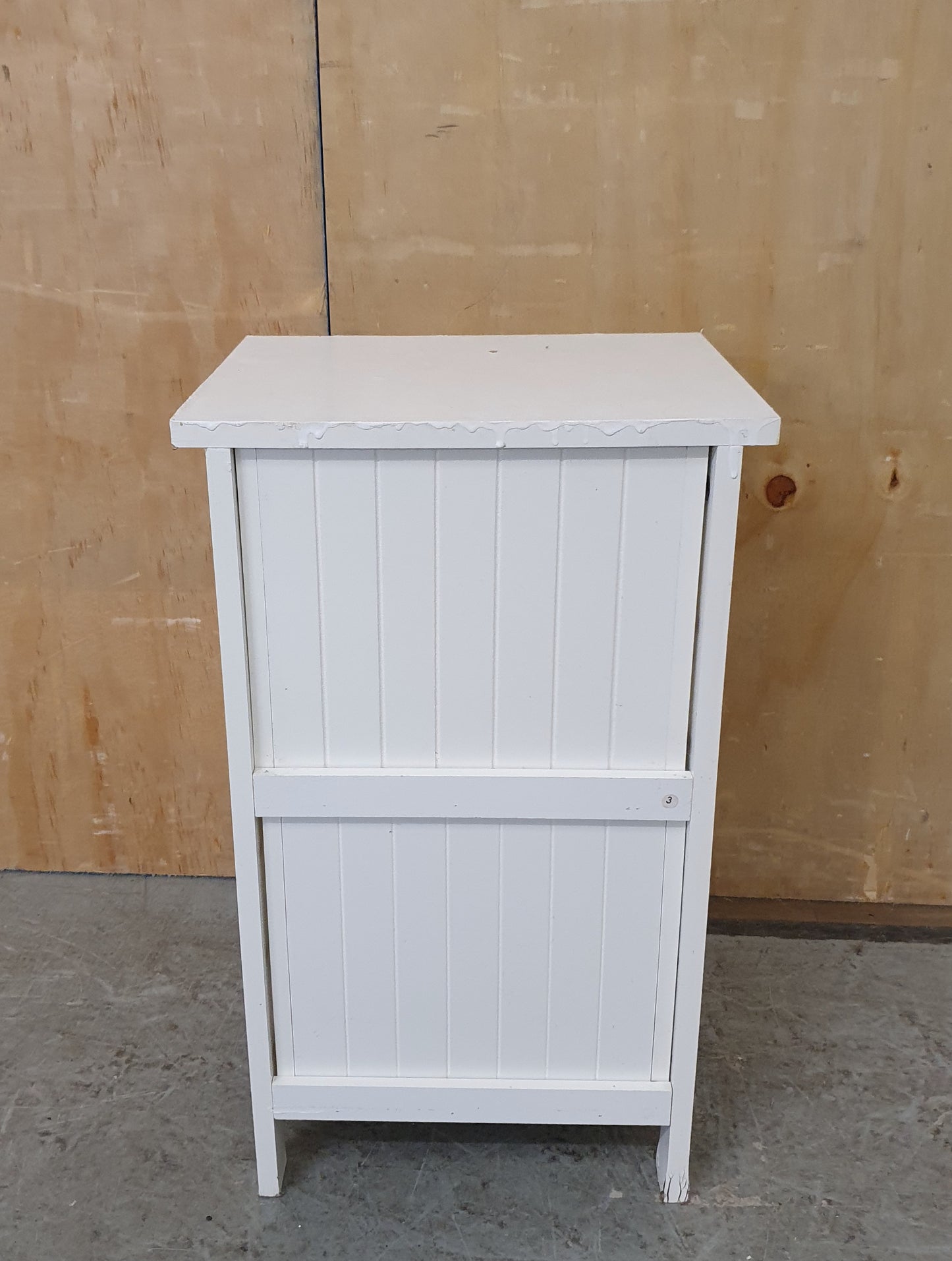 Small White Wood 2 Drawer Cabinet - EL104637