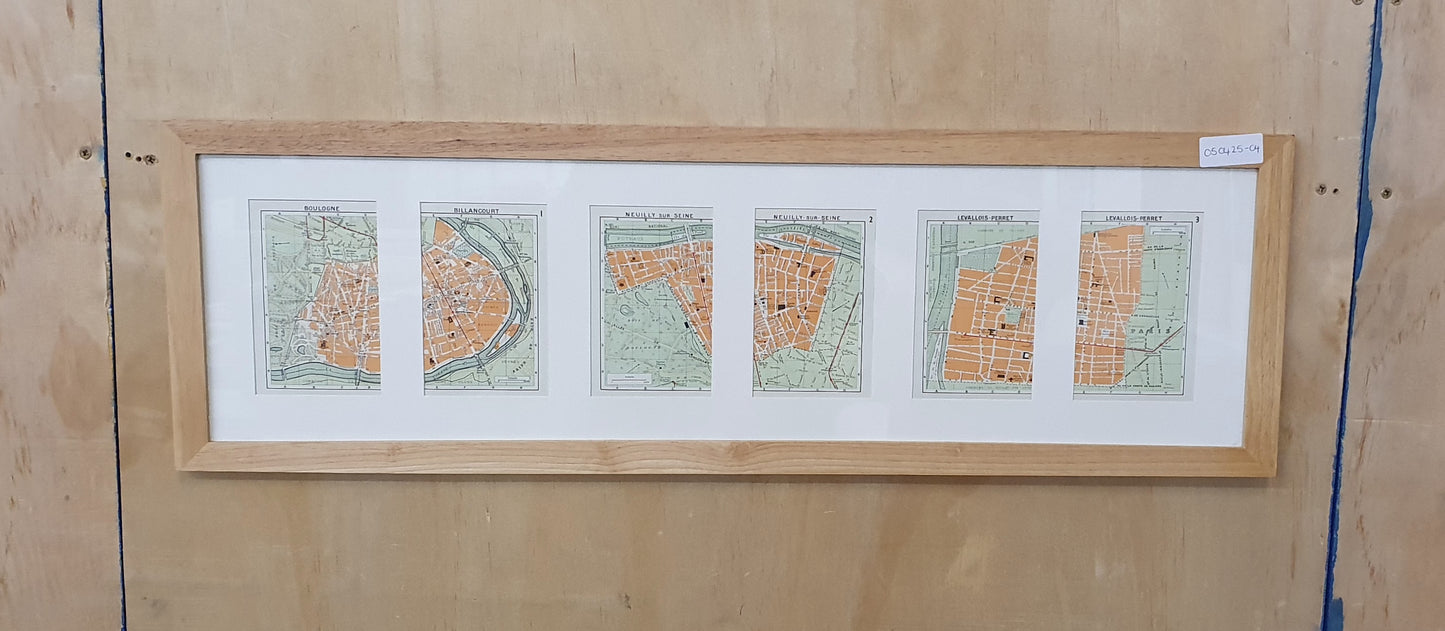 French Map in Wooden Frame - 050425-04