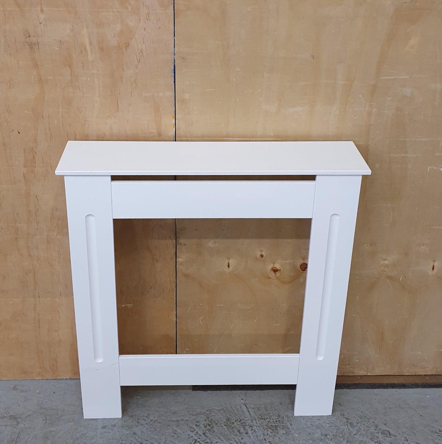 White Wooden Radiator Cover with Cut Out Front - 104038