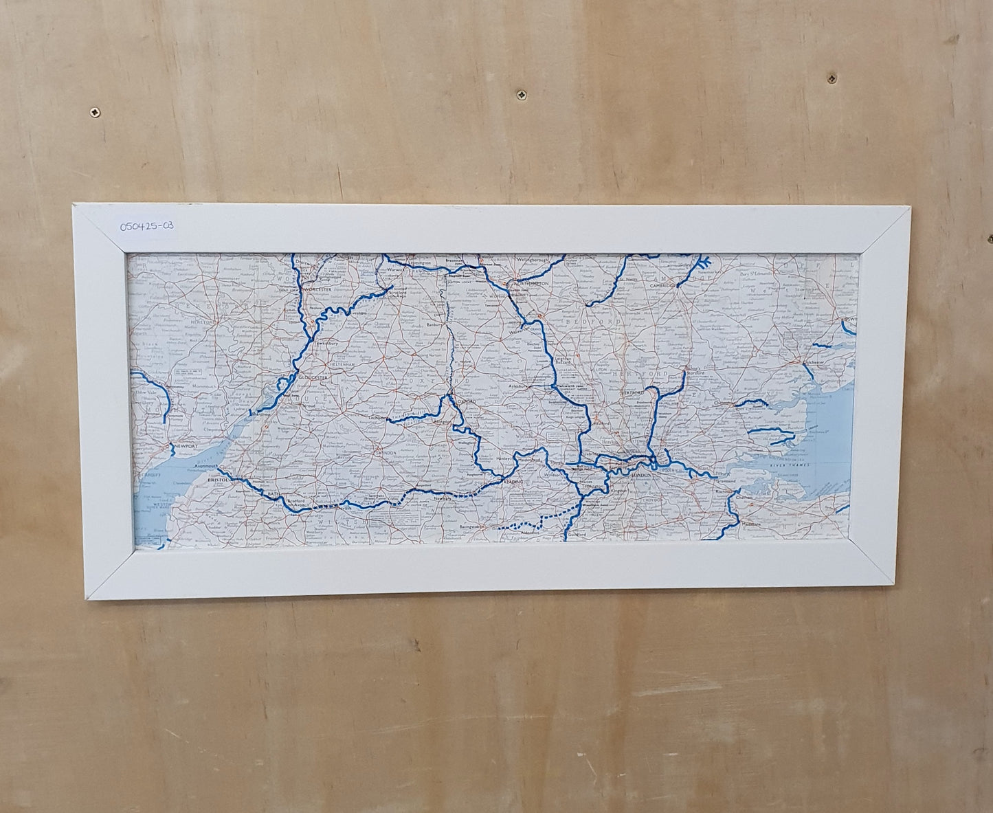 Cambridge Area Map in White Frame - 050425-03