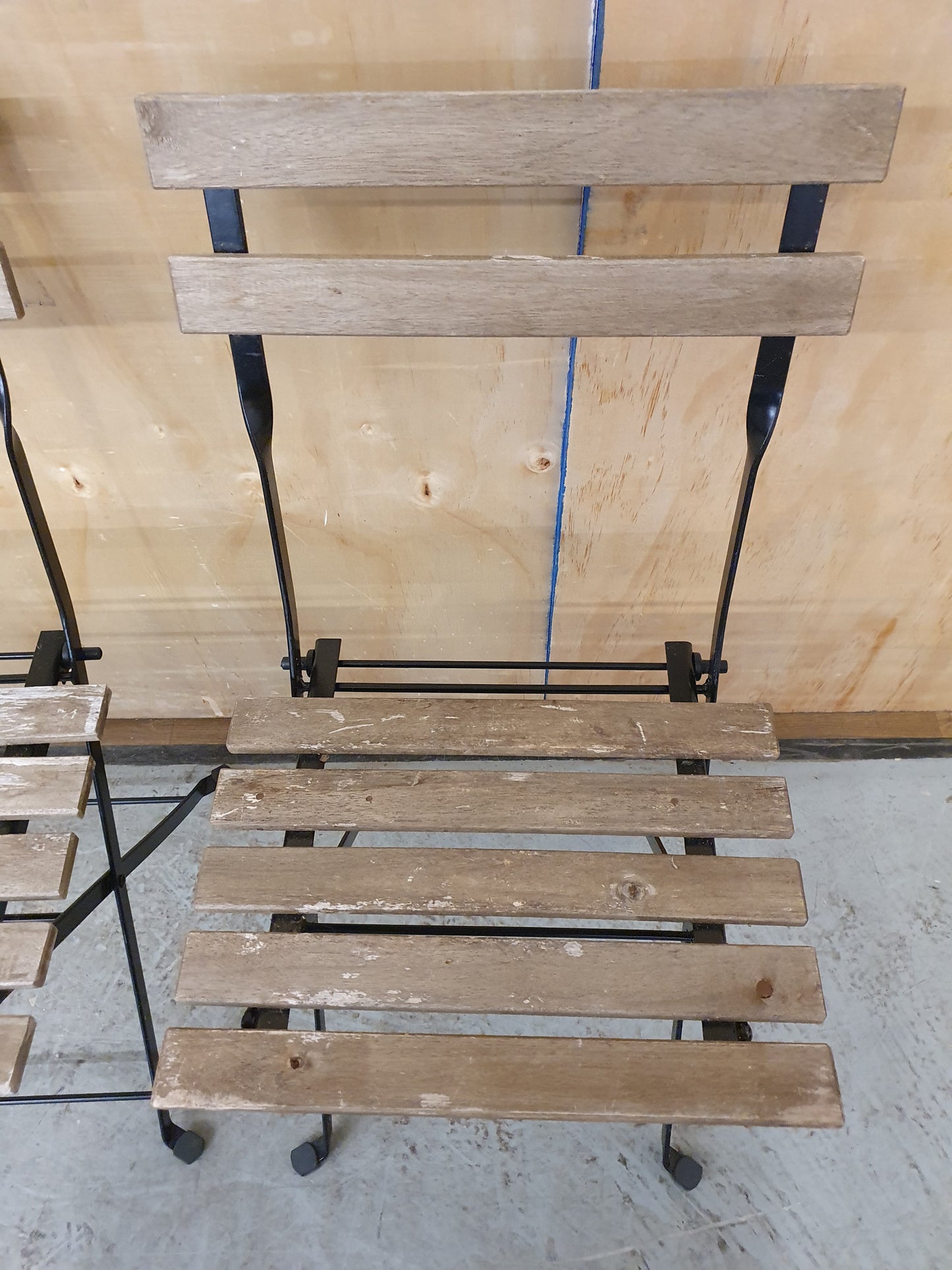 3 Matching Foldable Wood Garden Chairs - EL104465 / EL104466 / EL104467