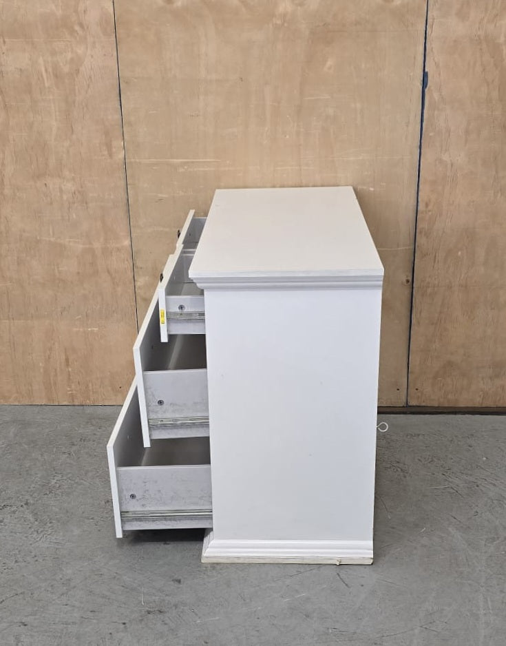 White Wood 4 Drawer Chest of Drawers - 310825-02