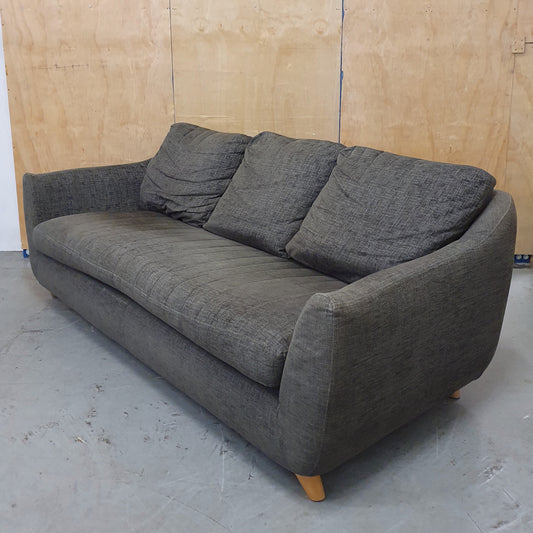 G-PLAN Dark Grey 3 Seater Sofa with Removable Back Cushions - 310126-01