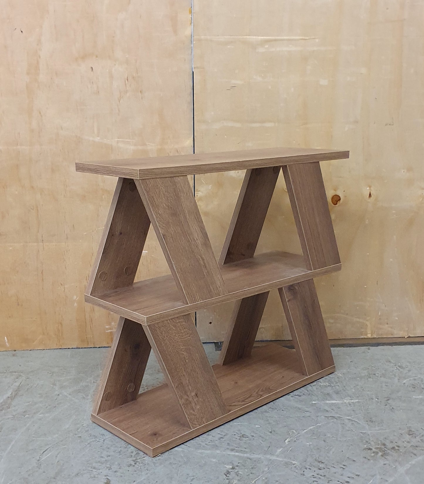 Wood Slim Side Table with Slanted Panel Sides - EL104220