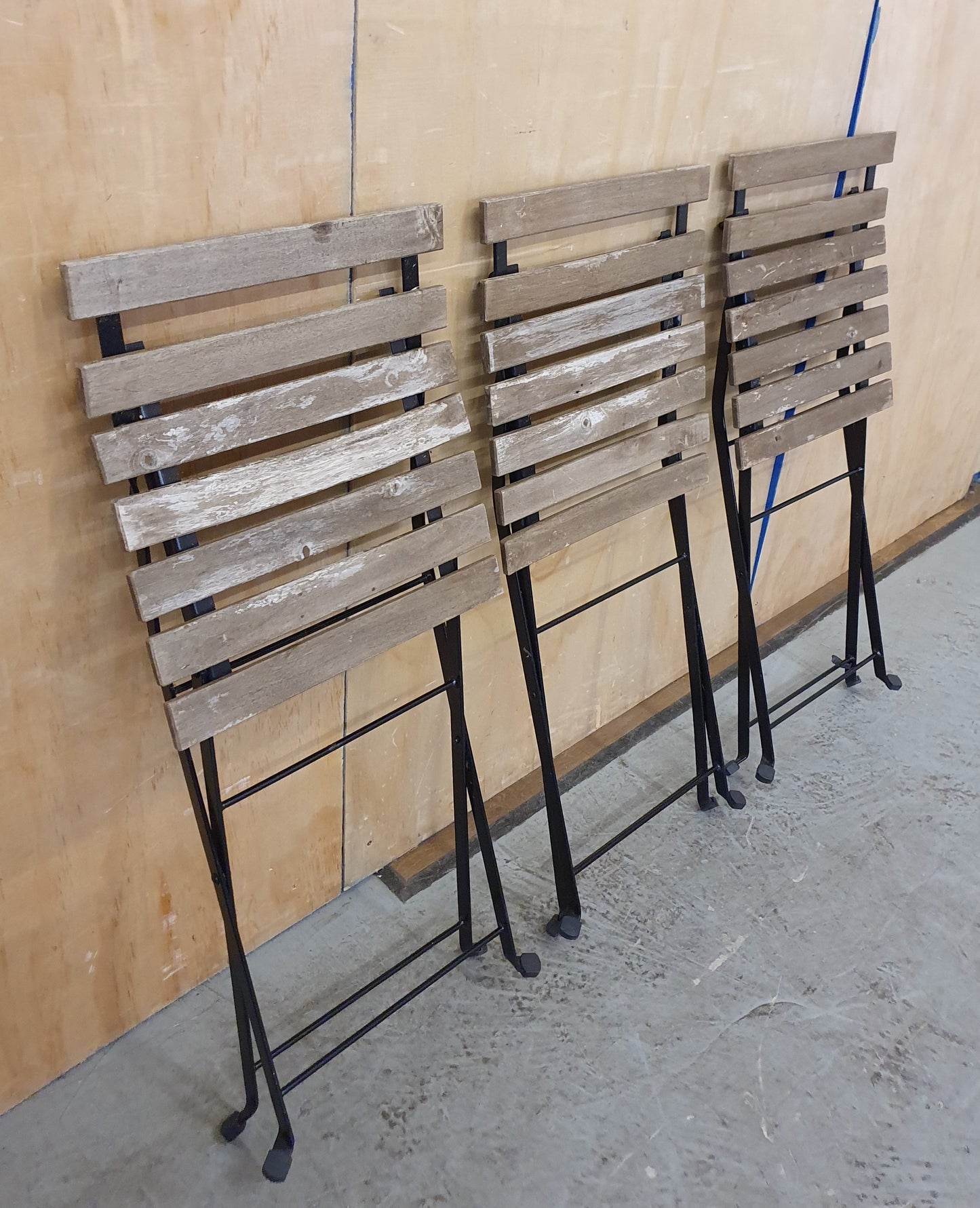 3 Matching Foldable Wood Garden Chairs - EL104465 / EL104466 / EL104467