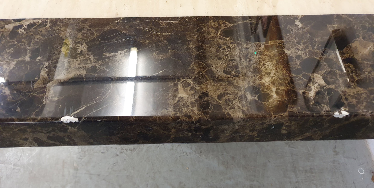 Large Heavy Brown Faux Marble Dining Table - 104429