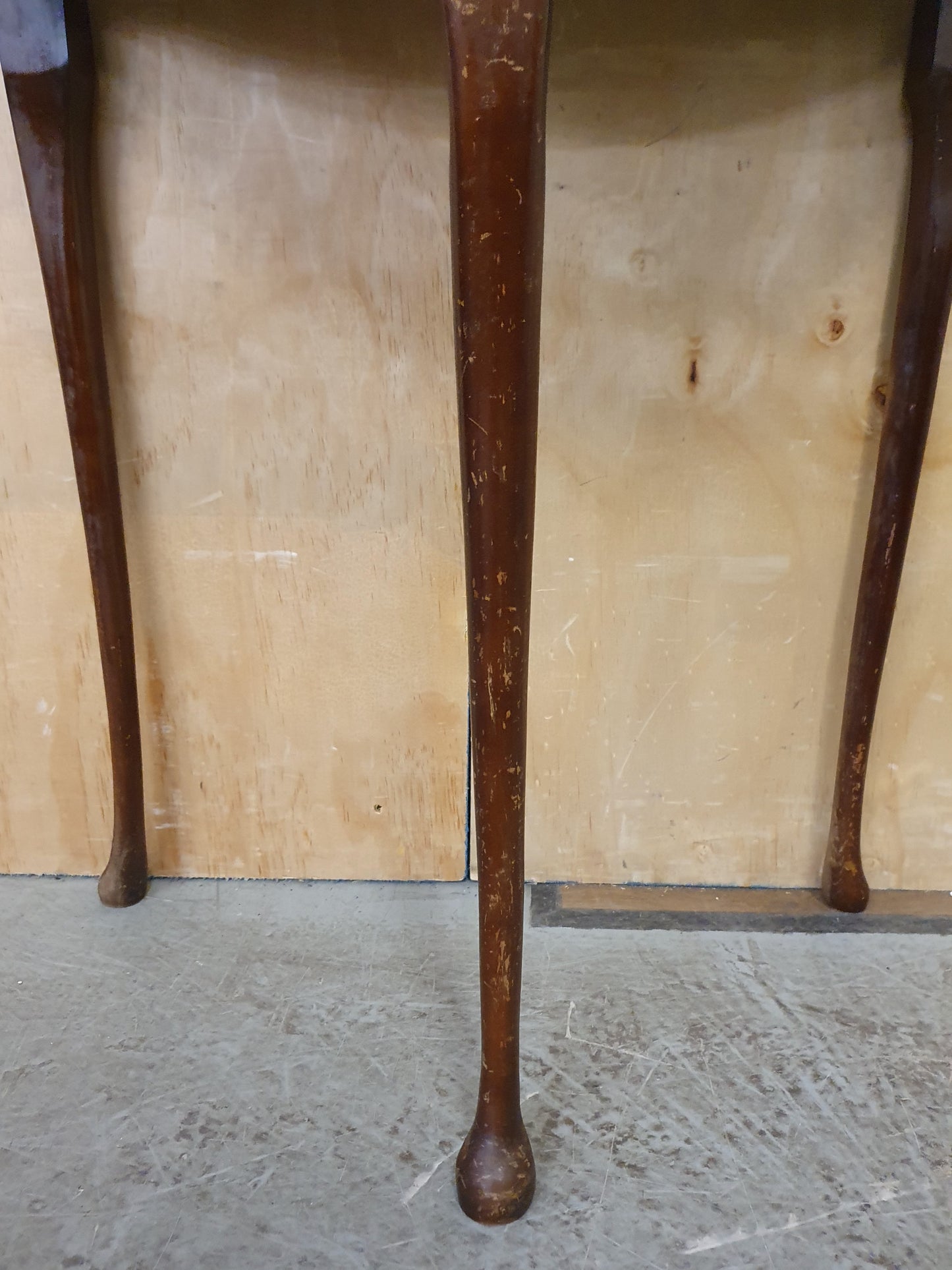 Mahogany Half Moon Glass Top Table with Cabriole Legs - 104900