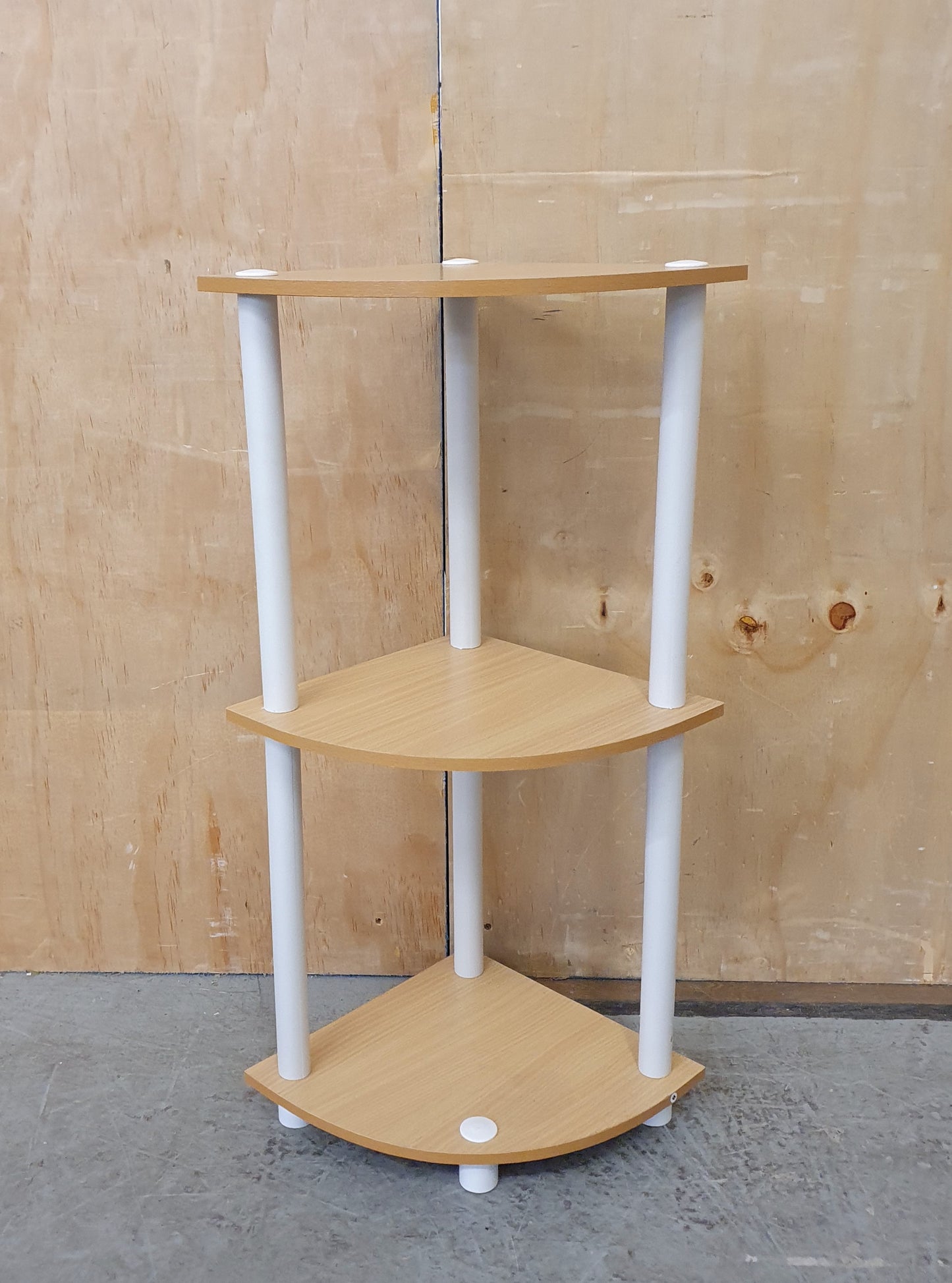 3 Tier Small Corner Shelving Unit with Wood Shelves - 104425