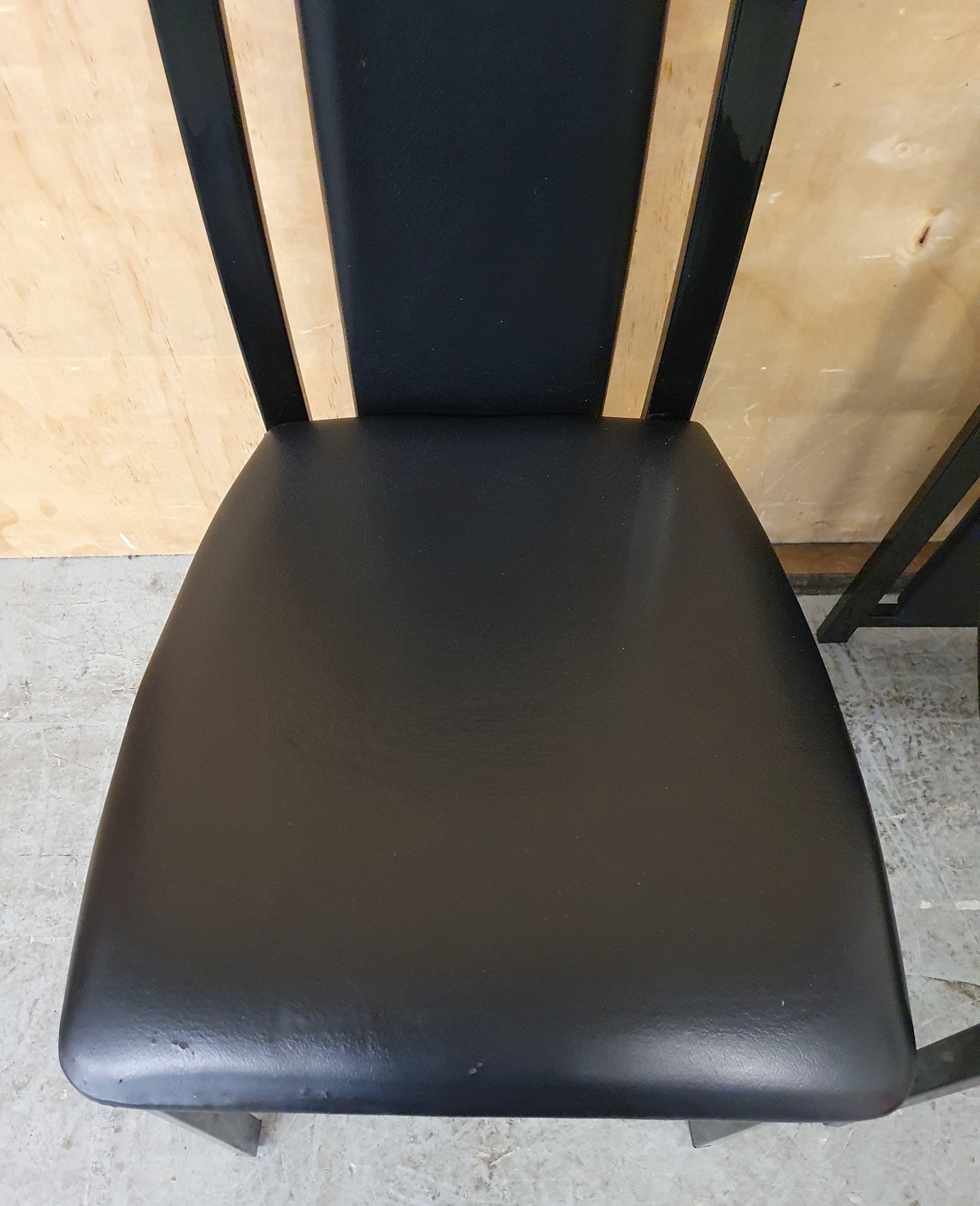 3 Matching Black High Back Faux Leather Dining Chairs - 104433 / 104434 / 104435