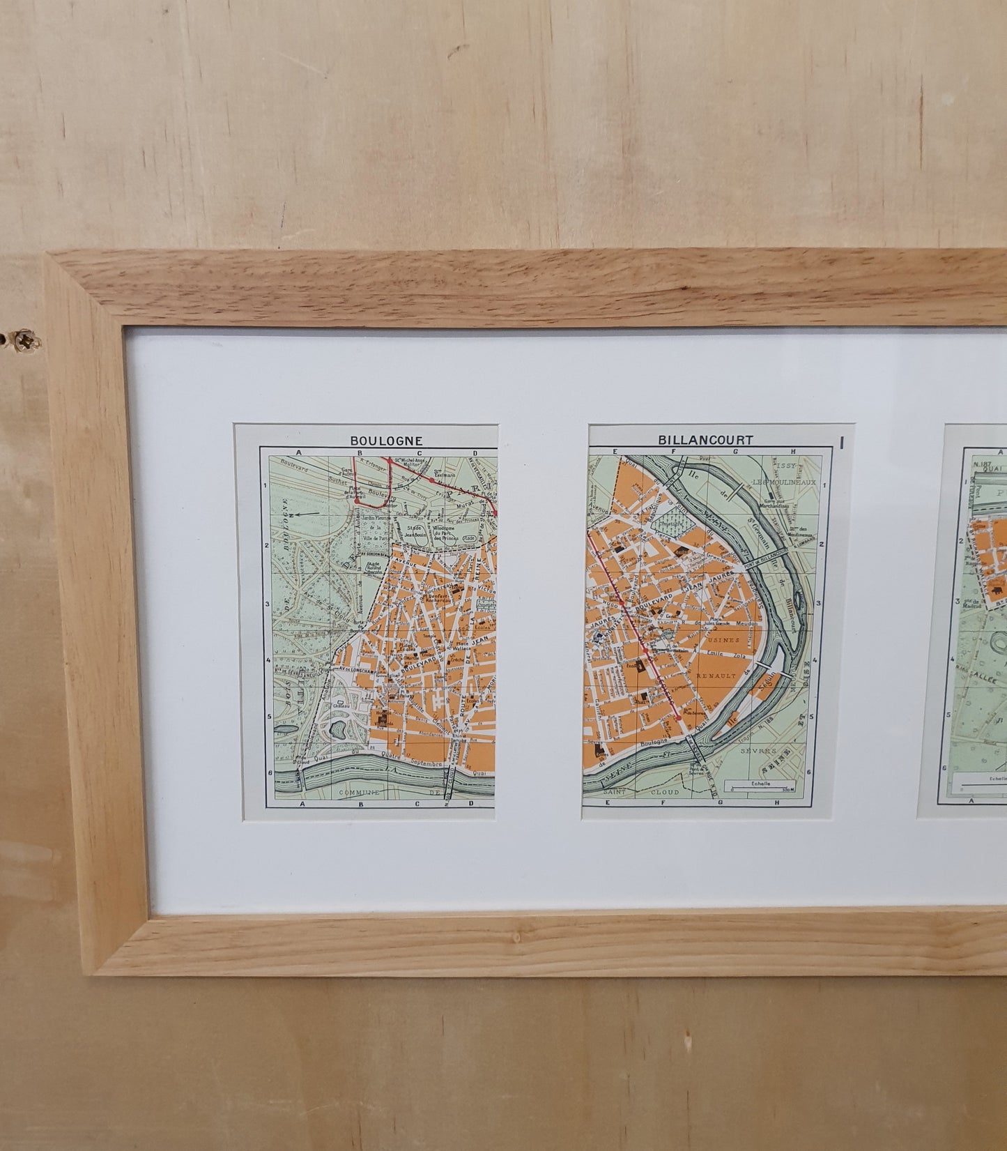 French Map in Wooden Frame - 050425-04