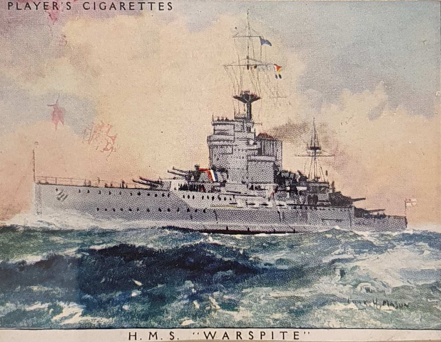 Player's Cigarettes H.M.S "Warspite" Vintage Art Print - 103745
