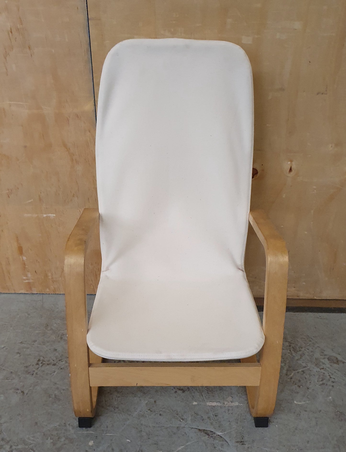 Cream Canvas Children's Chair with Wooden Frame - EL104473