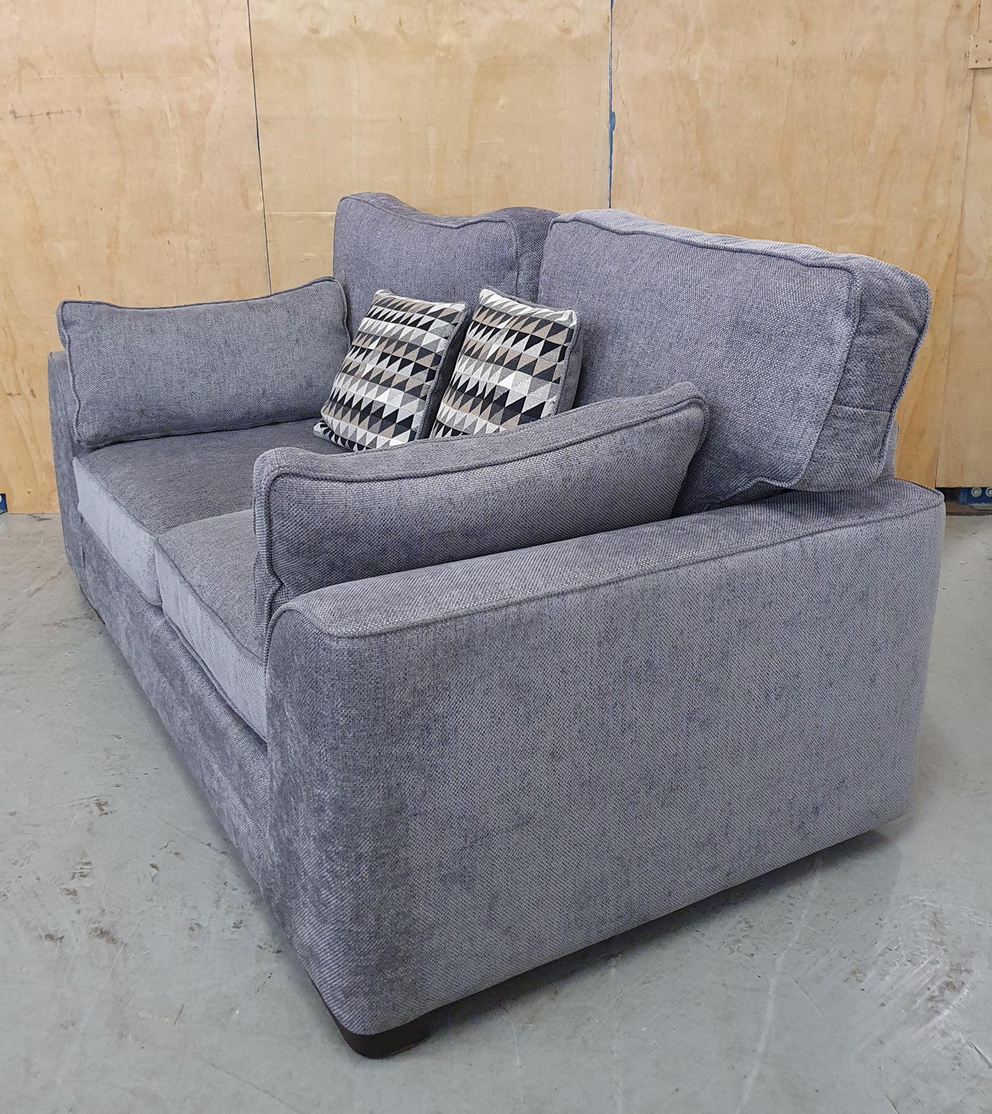 Grey Soft Fabric 2 Seater Sofa with Removable Cushions - 104040