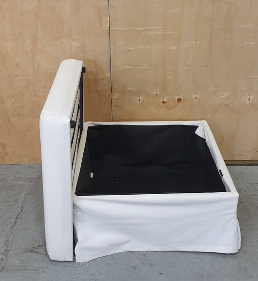 Large White Storage Ottoman with Removable Lid - 104806