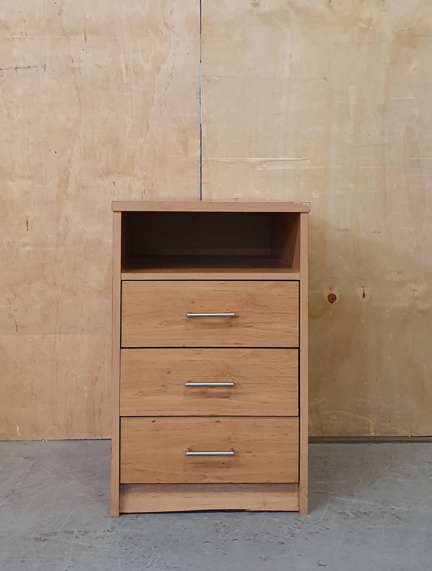 Single Bedside Cabinet with 3 Drawers and Open Section - EL104403