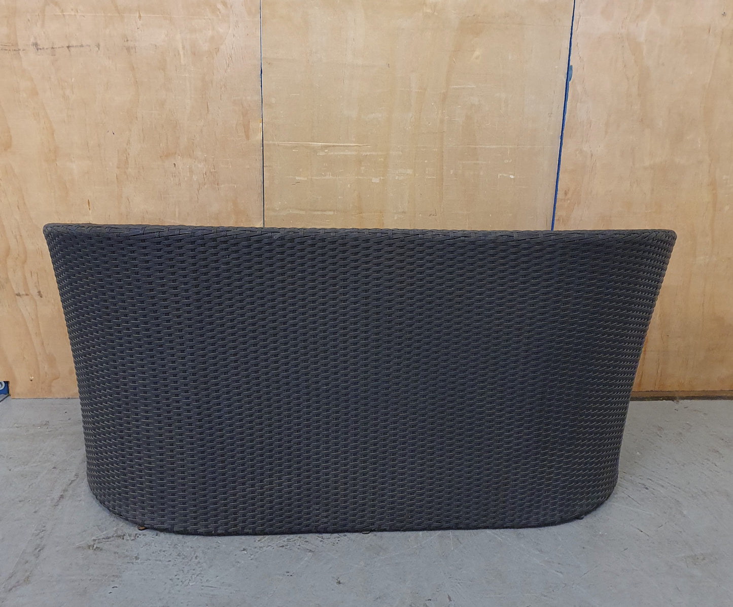 Dark Grey Oval Shape Plastic Weaved Garden Sofa - EL104055