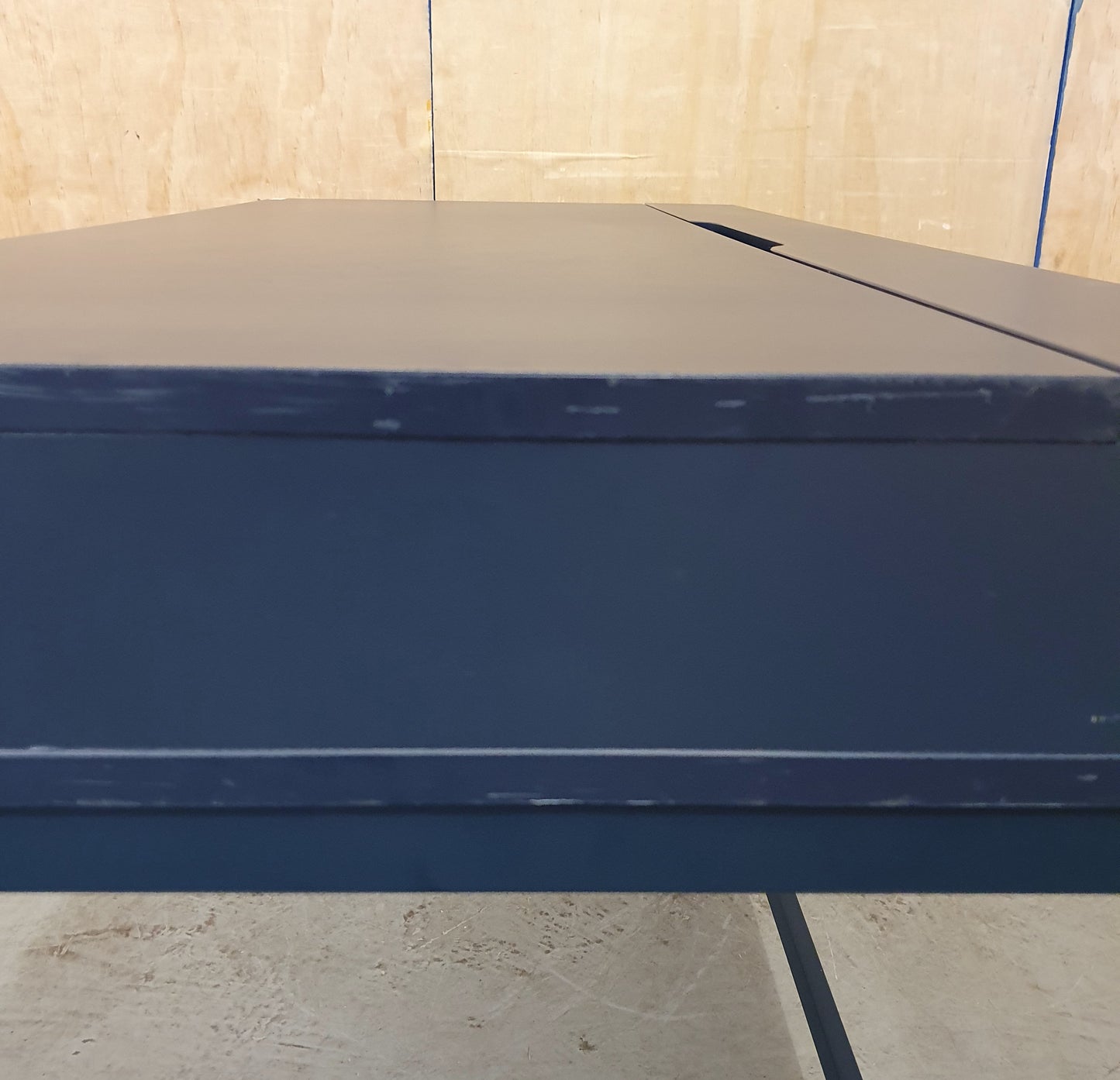 IKEA ALEX Navy Blue Desk with Back Panel Section and 2 Drawers - 103908