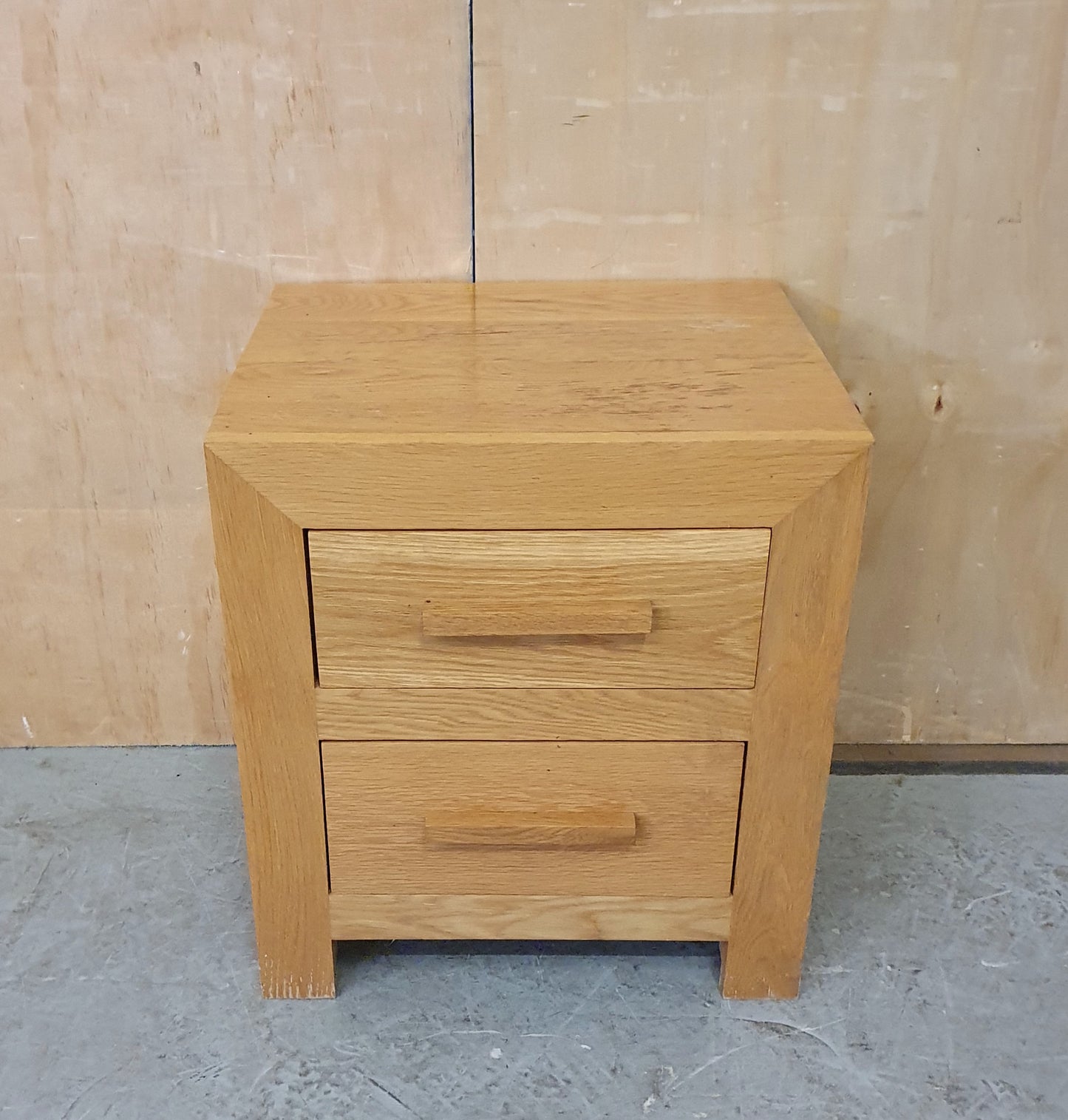 Single 2 Drawer Oak Bedside Cabinet - 104492