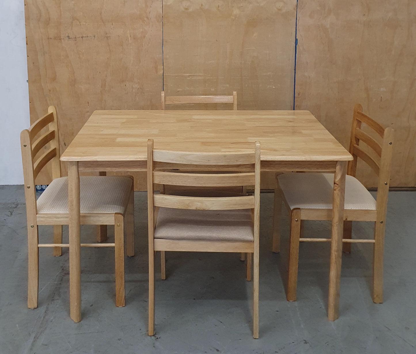 MALAY Wooden Dining Table and 4 Dining Chairs - 104385