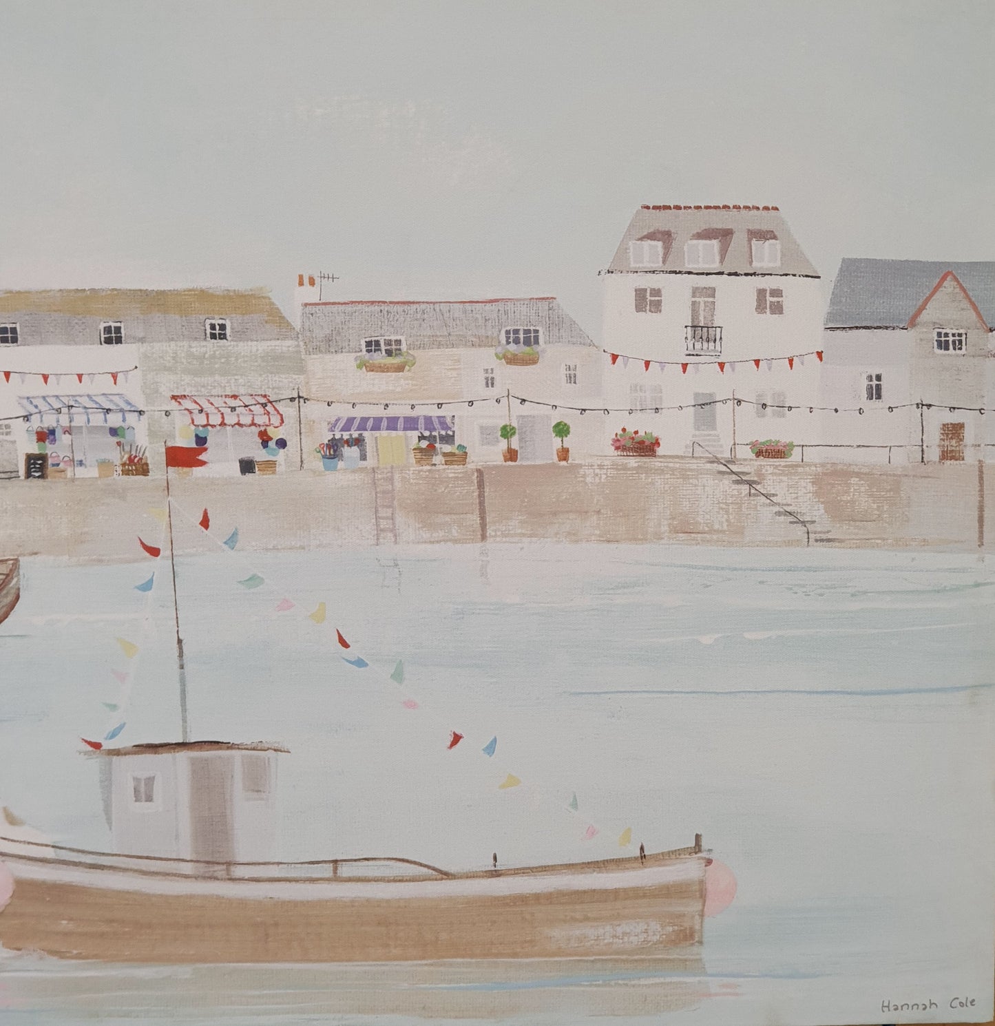 HANNAH COLE Large Seaside Print Art Canvas - EL103865