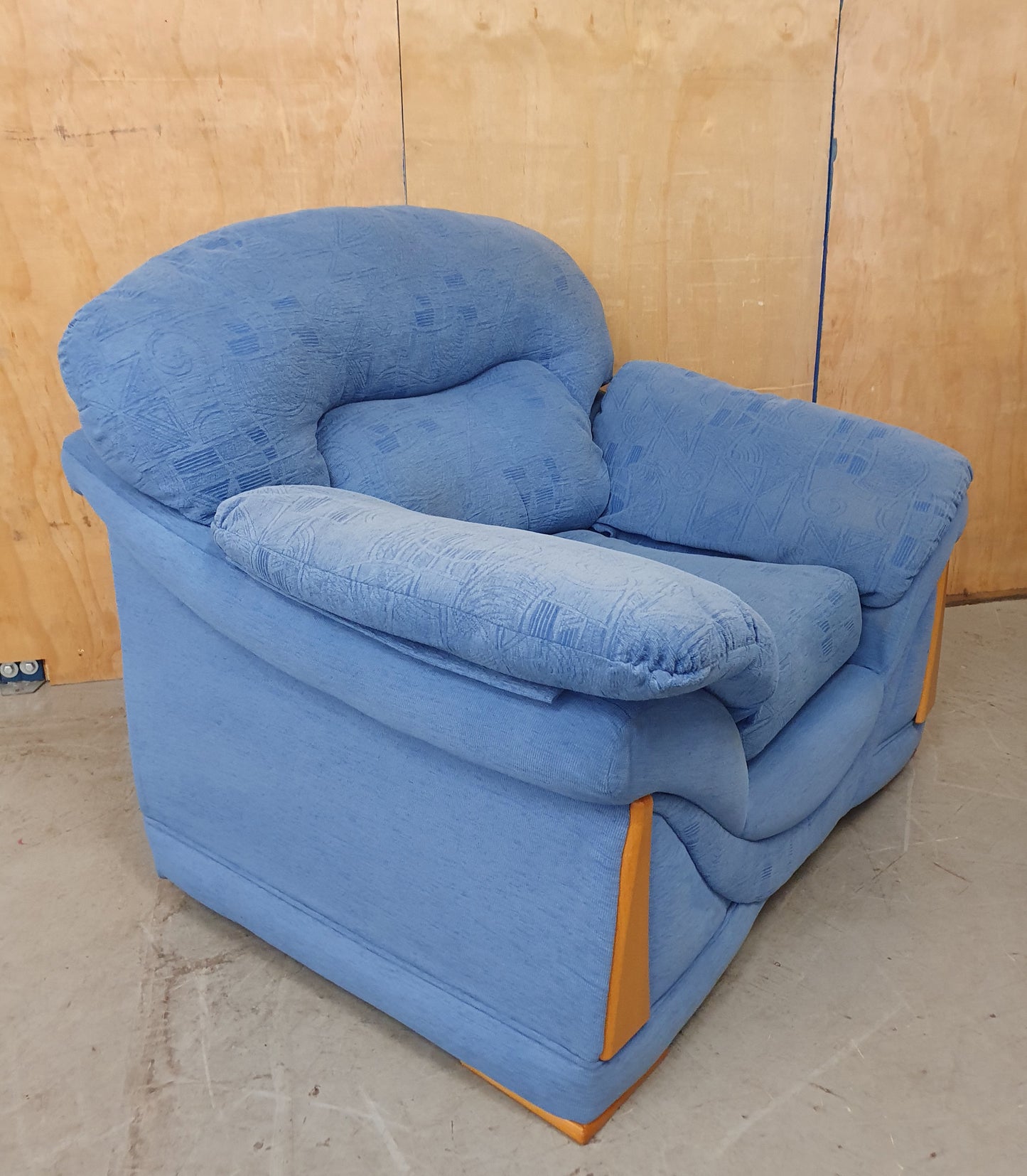 Blue Armchair with Removable Armrests and Backrest - 104156