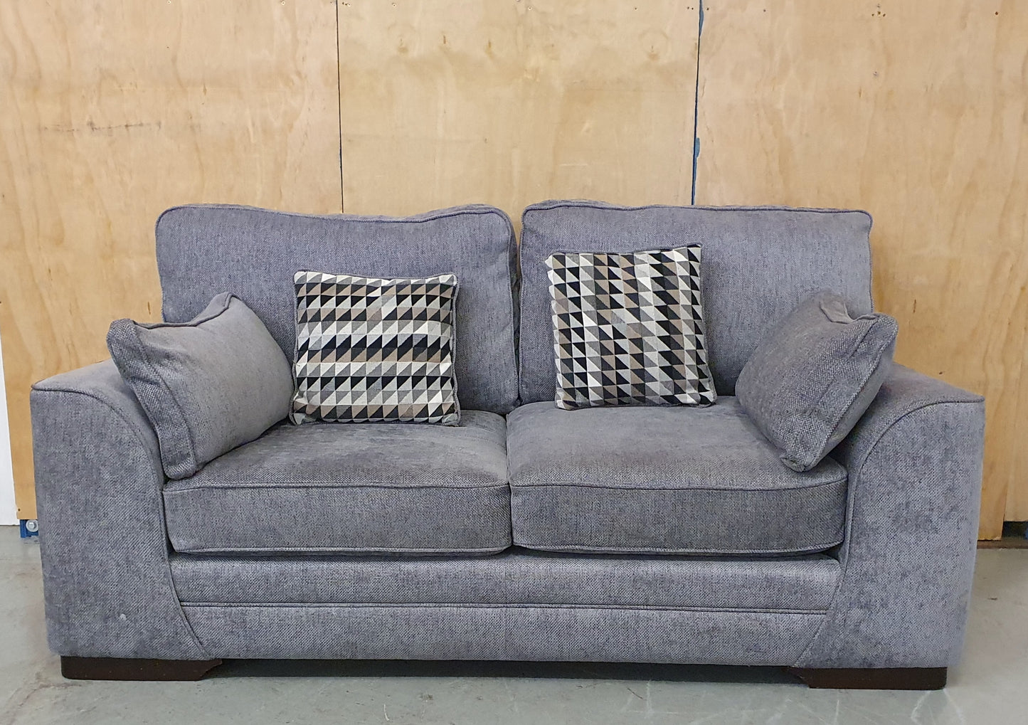 Grey Soft Fabric 2 Seater Sofa with Removable Cushions - 104040