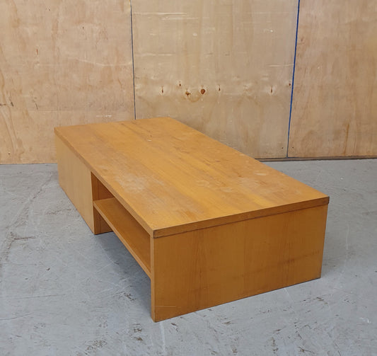 Large Low Wooden TV Stand with Shelf on One Side - 103658