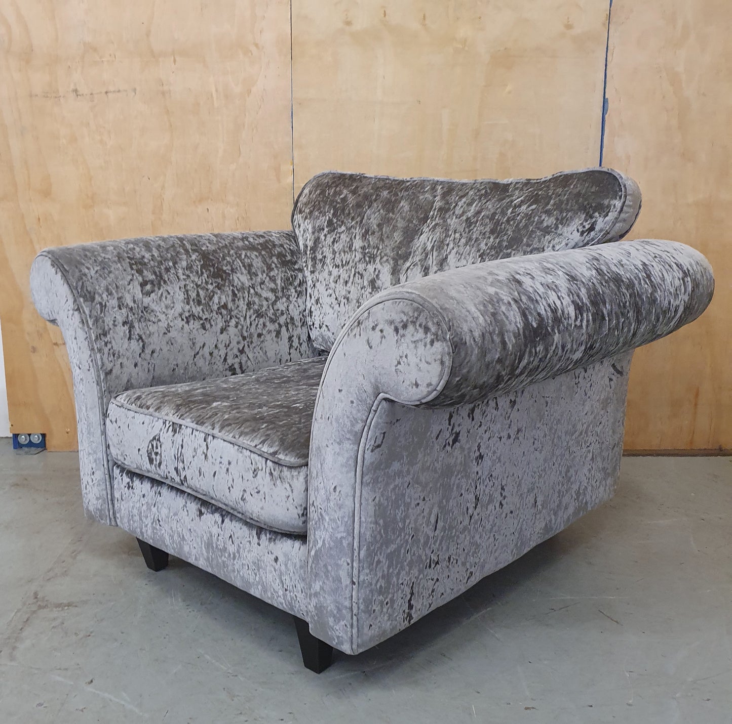 Grey Crushed Velvet Armchair - 104105