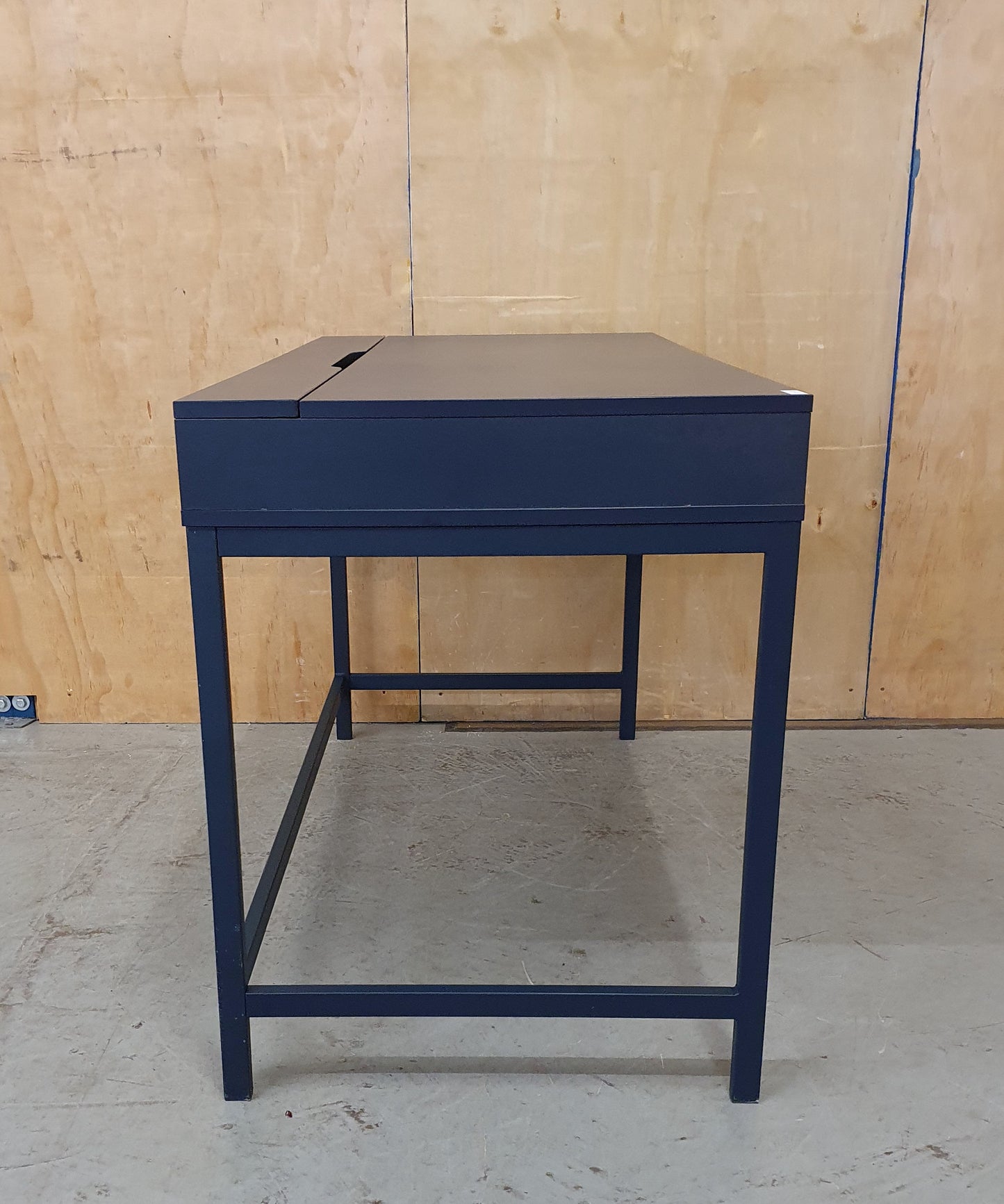 IKEA ALEX Navy Blue Desk with Back Panel Section and 2 Drawers - 103908