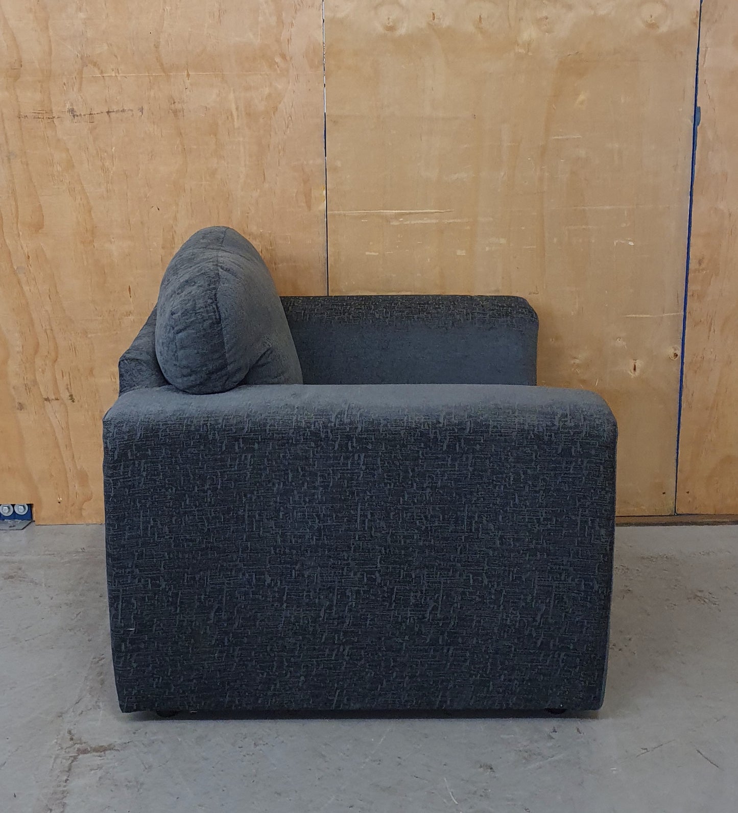 Blue Soft Fabric Armchair with Removable Back Cushion - 103655