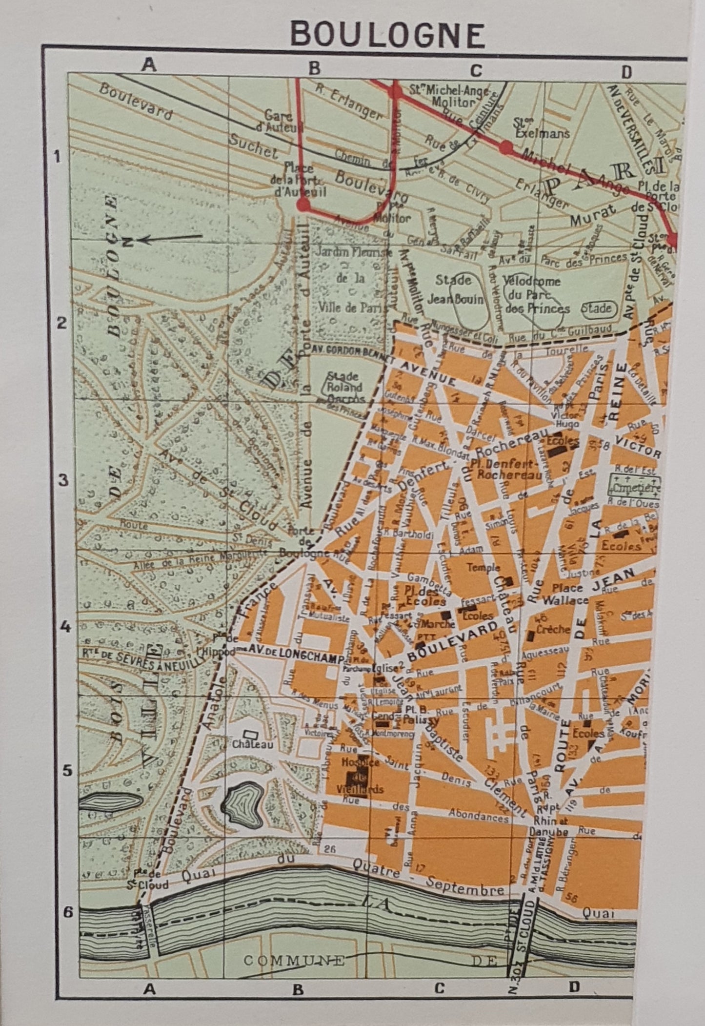 French Map in Wooden Frame - 050425-04
