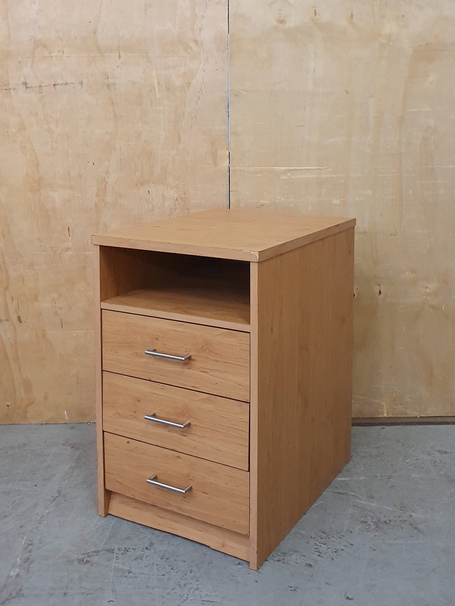 Single Bedside Cabinet with 3 Drawers and Open Section - EL104403