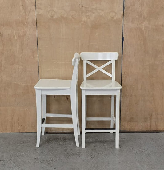 IKEA INGOLF White Wood Bar Stools - 100925-03