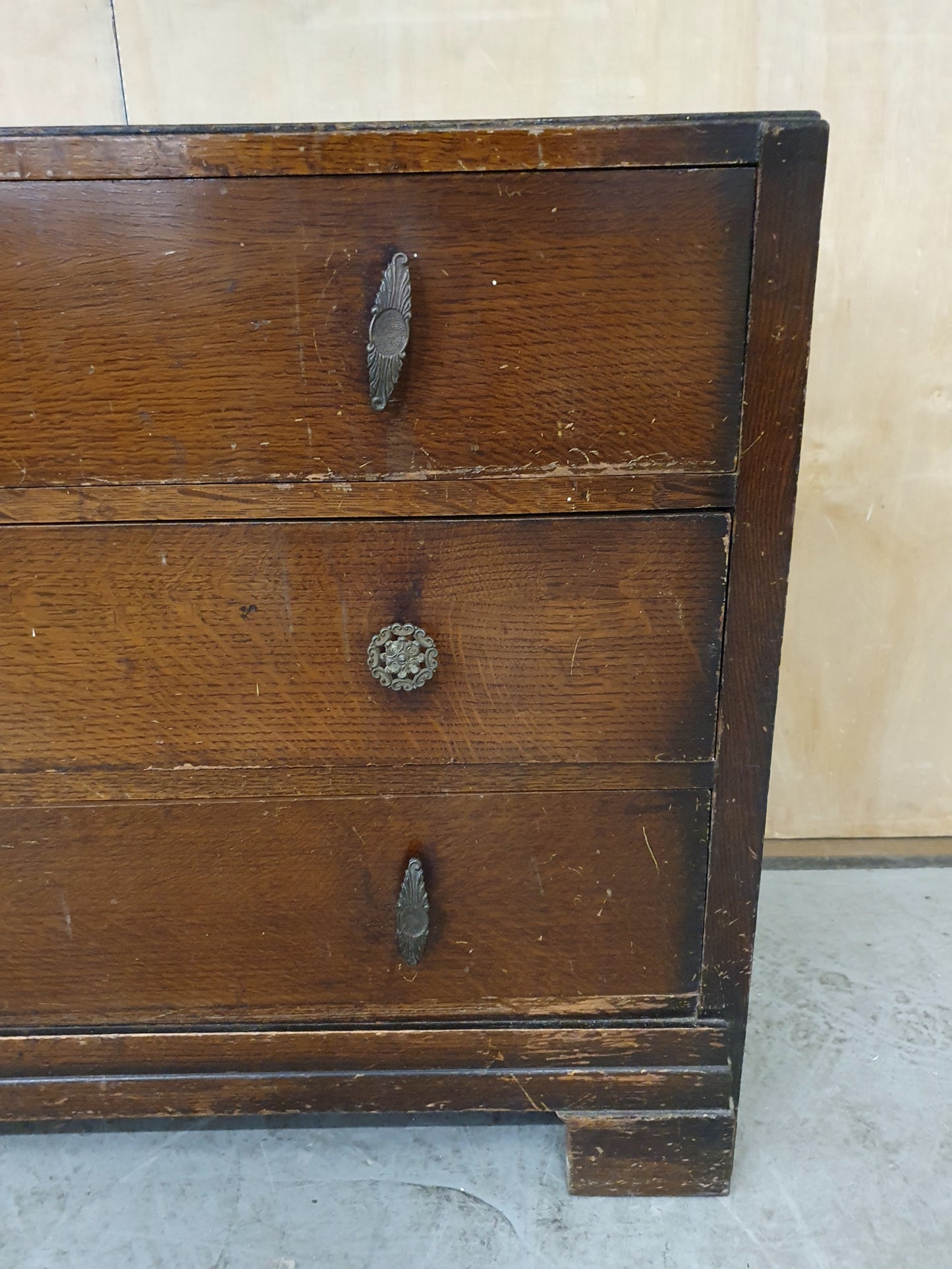 Vintage 3 Drawer Chest of Drawers with Ornate Handles - 100525-01
