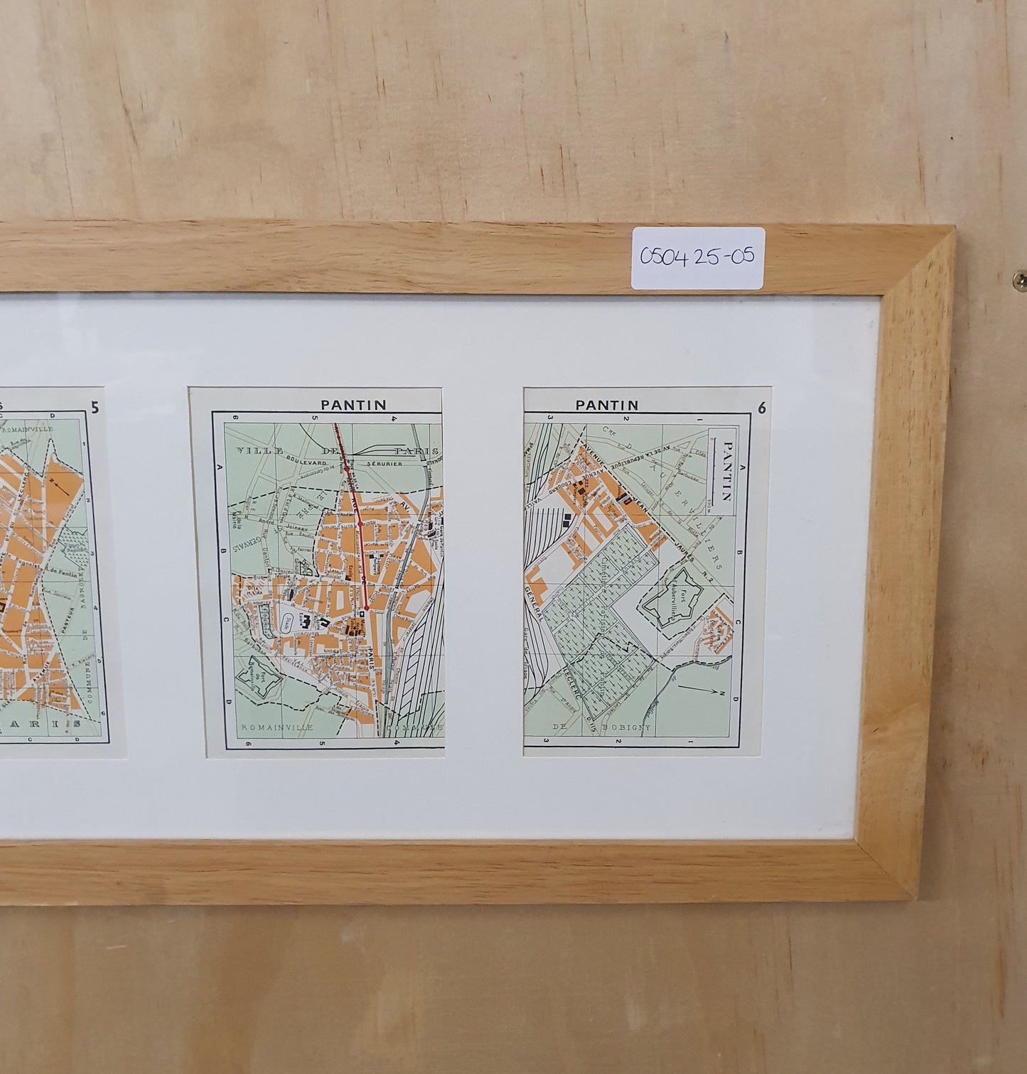 French Map in Wooden Frame - 050425-05