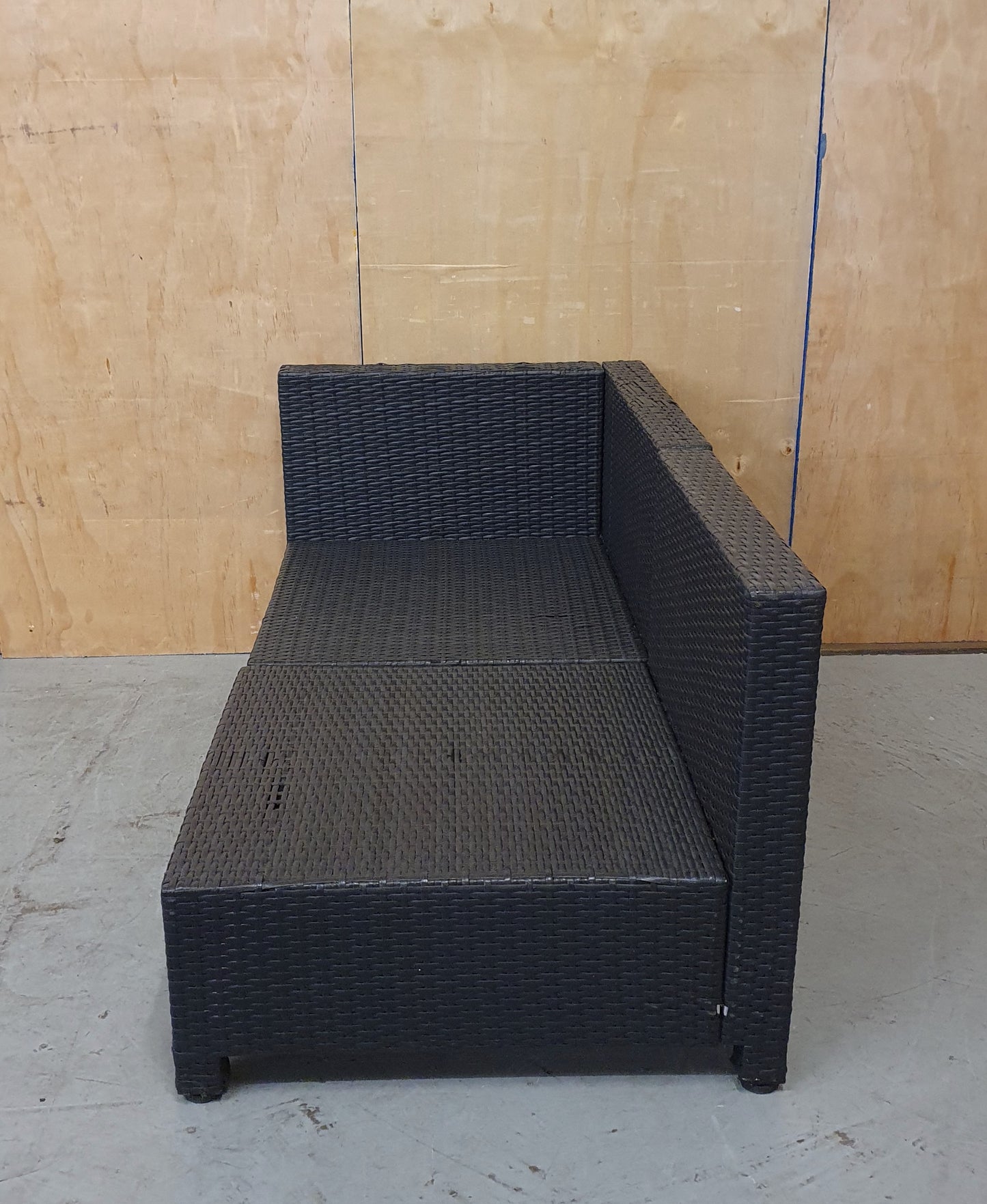 Dark Grey Plastic Woven Garden Chairs in Two Sections - EL103988 / EL103989