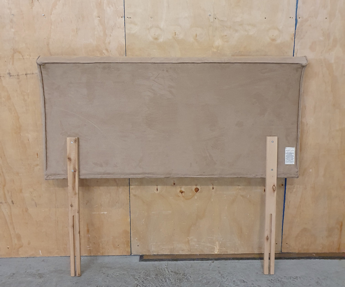Light Brown Suede Double Headboard - 104876