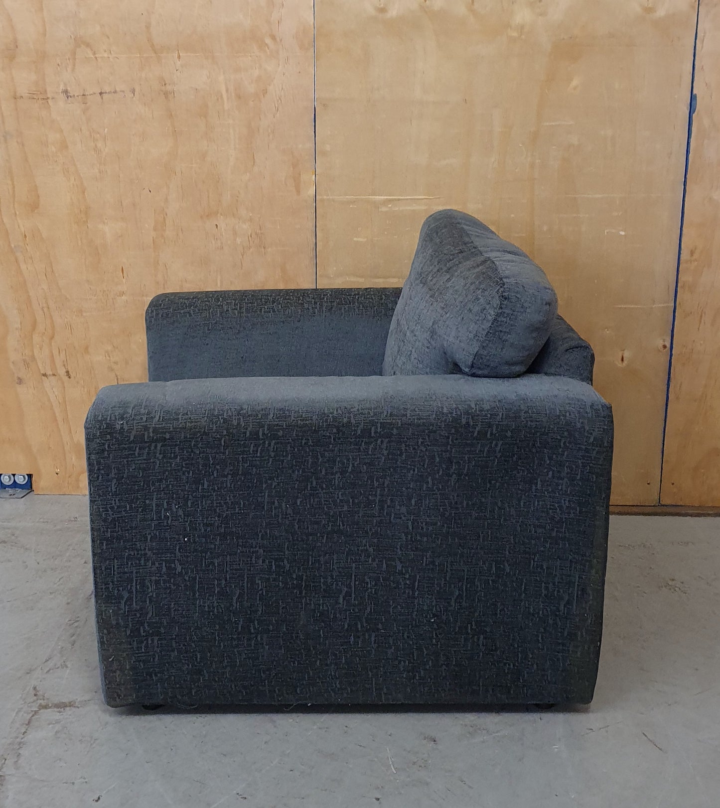 Blue Soft Fabric Armchair with Removable Back Cushion - 103655