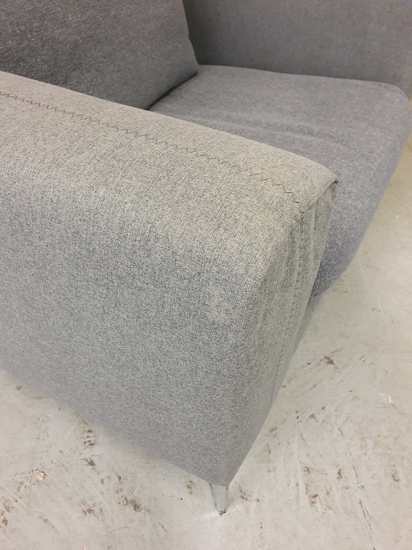 Grey Love Seat / Large Armchair with Chrome Feet - 104573