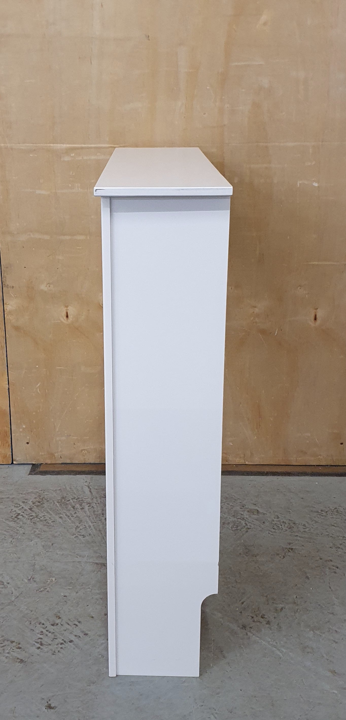 White Wooden Radiator Cover with Cut Out Front - 104038