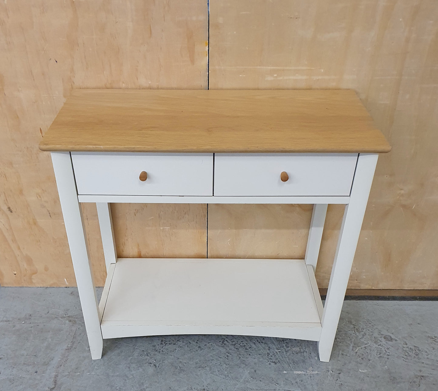 JOHN LEWIS 2 Tier Butterscotch Wood End Table with 2 Top Drawers - EL104471