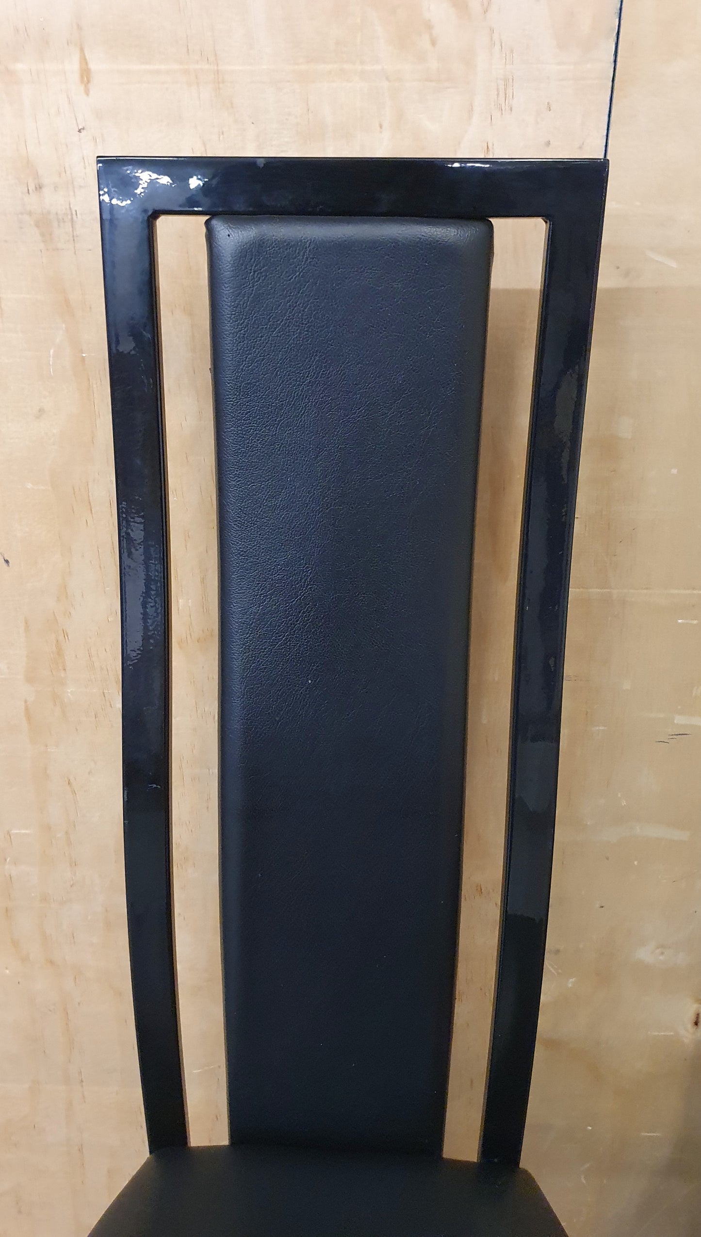 3 Matching Black High Back Faux Leather Dining Chairs - 104433 / 104434 / 104435