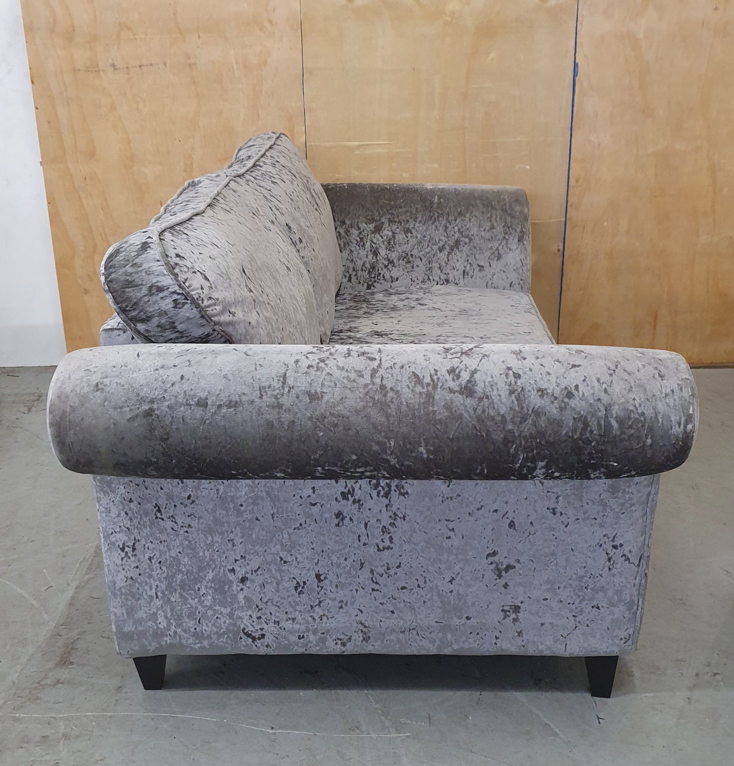 Grey Crushed Velvet 2 Seater Sofa - 104104