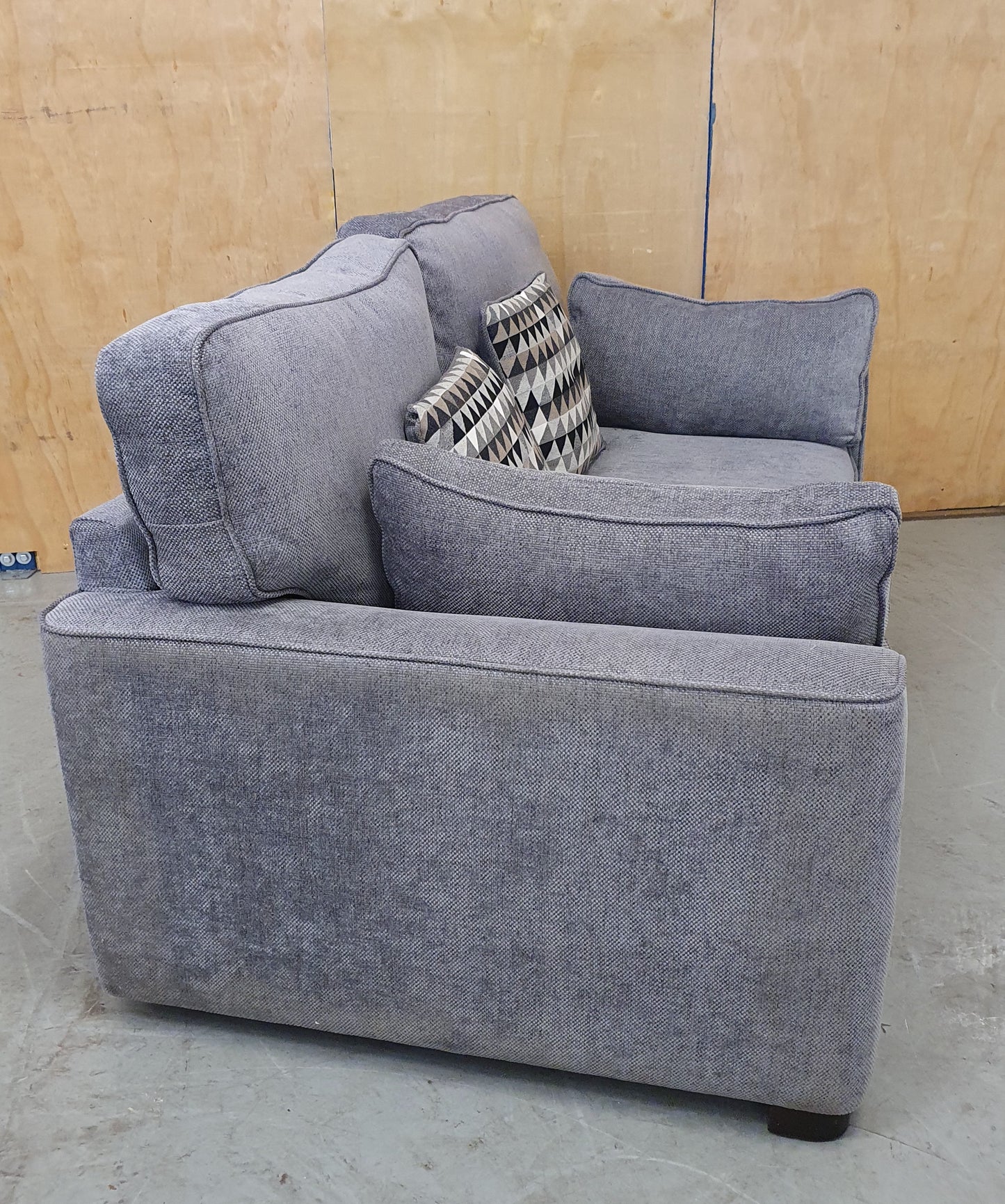 Grey Soft Fabric 2 Seater Sofa with Removable Cushions - 104040