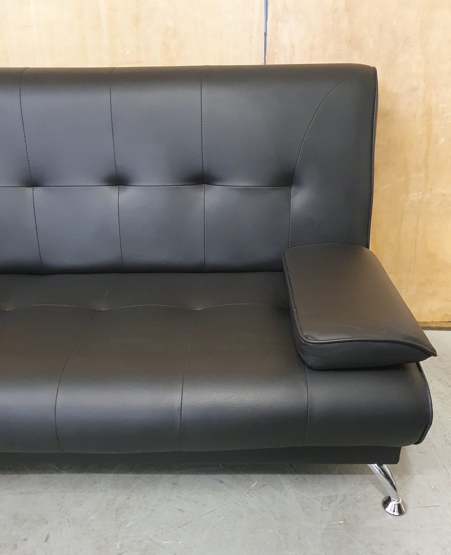 Black Faux Leather Click-Clak Sofa Bed - 104765